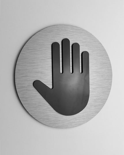 ALUMADESIGNCO authorized personnel only door sign with minimalist modern style, restricted area signage for offices, hotels, warehouses, and contemporary interiors