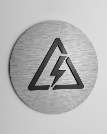 Premium electrical room plaque by ALUMADESIGNCO, modern utility door sign for maintenance spaces, commercial properties, and hospitality interiors