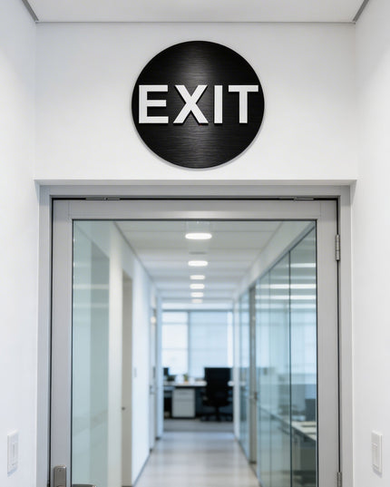 Exit Sign - ALUMADESIGNCO Door Signs - Custom Door Signs For Business & Office