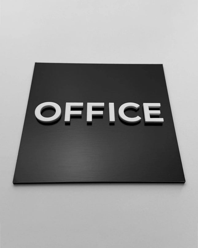 Office room sign by ALUMADESIGNCO, stylish door plaque for offices, meeting rooms, hotels, and modern interior spaces