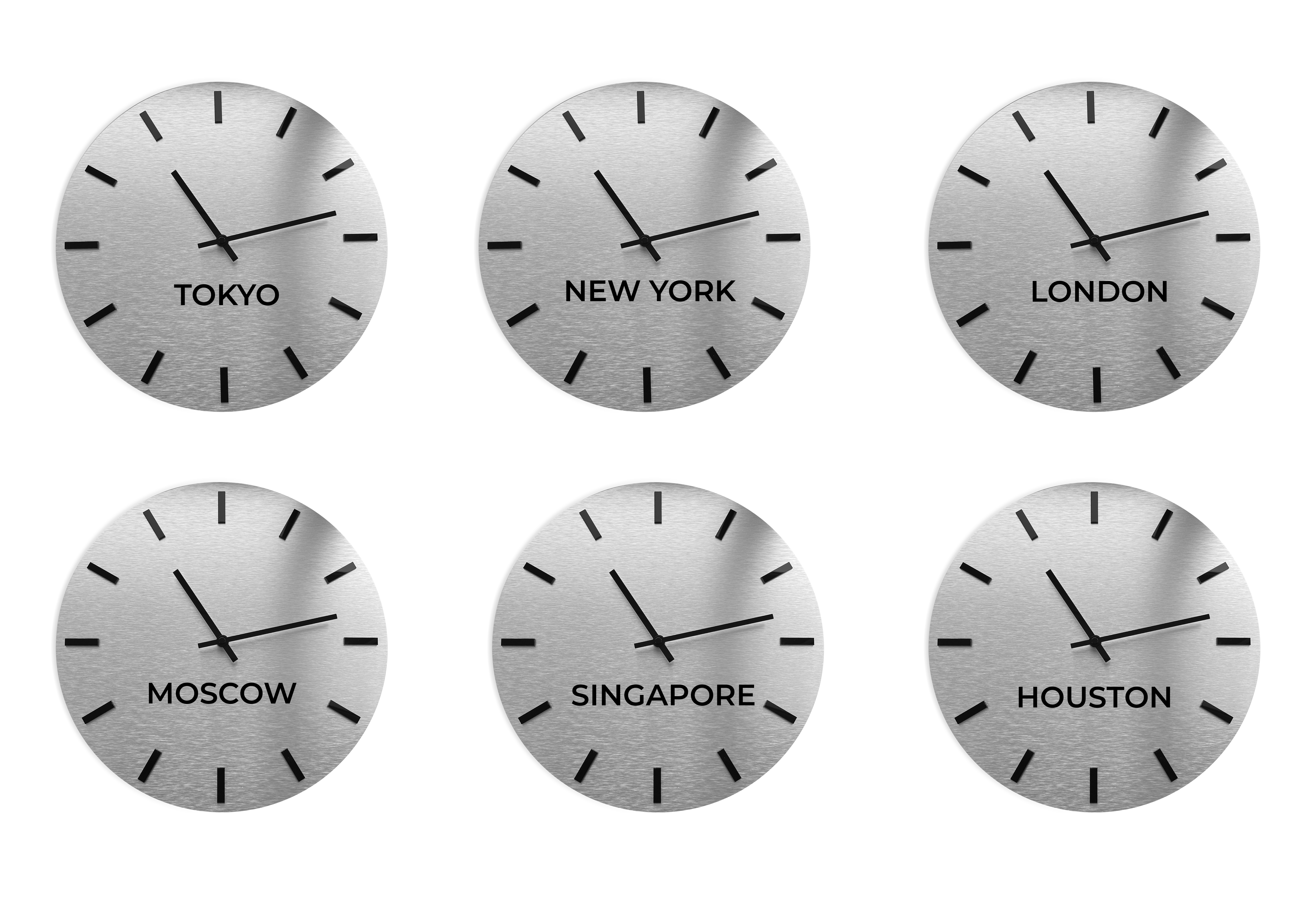 CUSTOMISABLE TIME ZONE WALL CLOCK - ALUMADESIGNCO Door Signs - Custom Door Signs For Business & Office