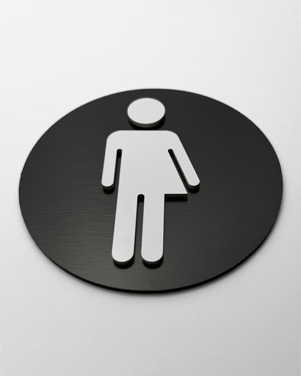 Unisex bathroom sign by ALUMADESIGNCO, modern toilet door plaque for hotels, offices, restaurants, and public interior spaces
