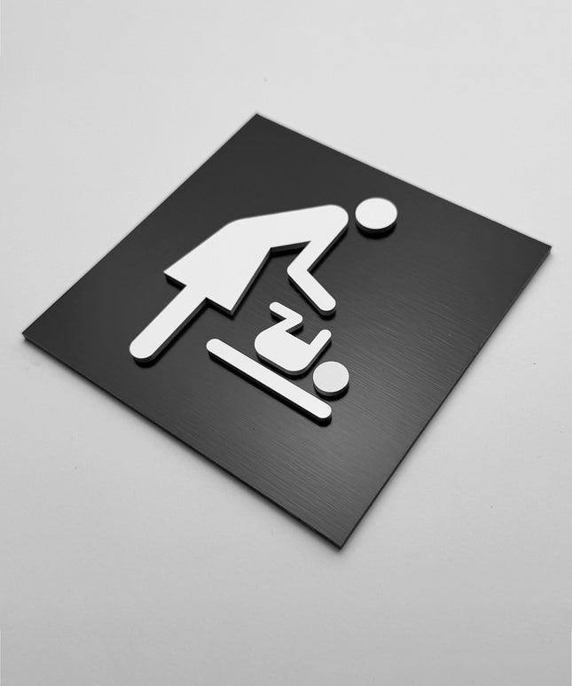Mothers room bathroom sign by ALUMADESIGNCO, elegant door plaque for nursing rooms, baby changing areas, hotels, and public interior spaces