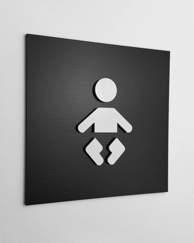 ALUMADESIGNCO mothers room restroom sign with modern lettering, premium door signage for nursing rooms, baby care spaces, offices, and hospitality interiors