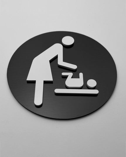 Mother’s room restroom sign by ALUMADESIGNCO, elegant door plaque for nursing rooms, baby changing areas, hotels, and public interior spaces