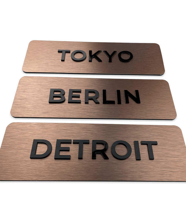MODERN WORLD CLOCK SIGN - ALUMADESIGNCO Door Signs - Custom Door Signs For Business & Office