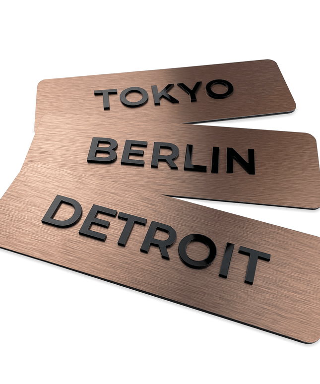 MODERN WORLD CLOCK SIGN - ALUMADESIGNCO Door Signs - Custom Door Signs For Business & Office