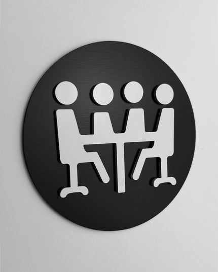 ALUMADESIGNCO acrylic conference room sign with modern lettering, premium office door signage for meeting rooms, studios, hotels, and contemporary interiors