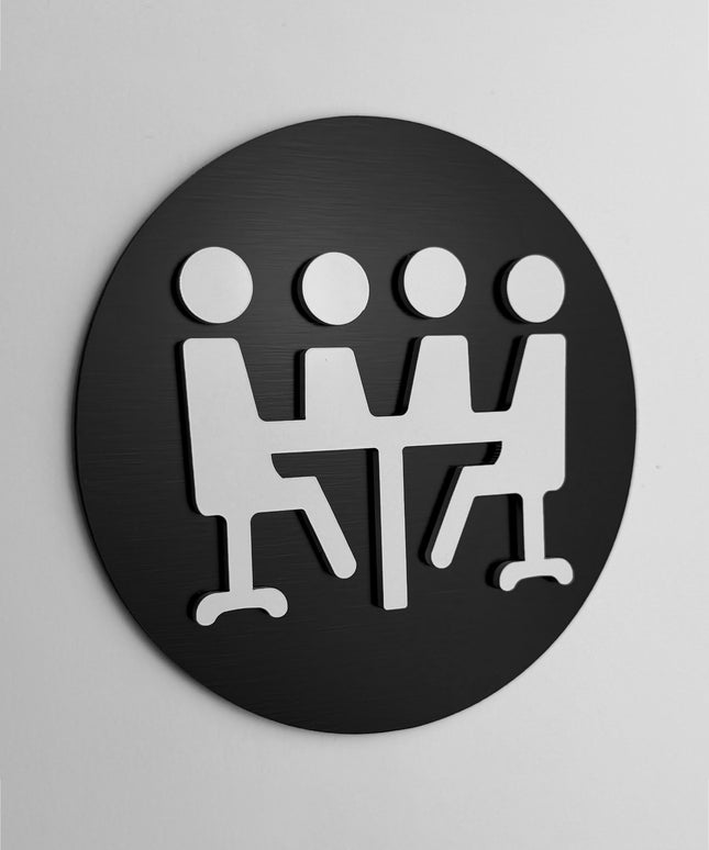 ALUMADESIGNCO acrylic conference room sign with modern lettering, premium office door signage for meeting rooms, studios, hotels, and contemporary interiors