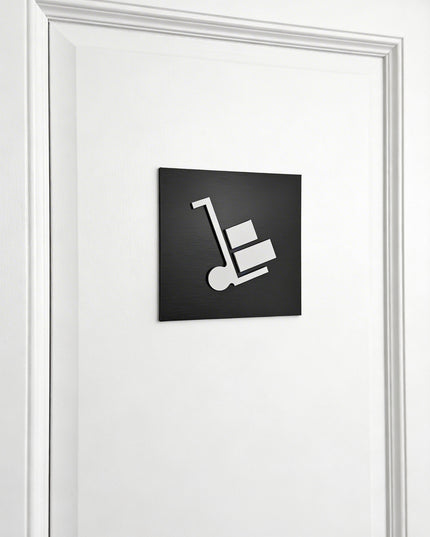ALUMADESIGNCO storage room sign for warehouse areas, premium interior signage for offices, hotels, warehouses, and business buildings