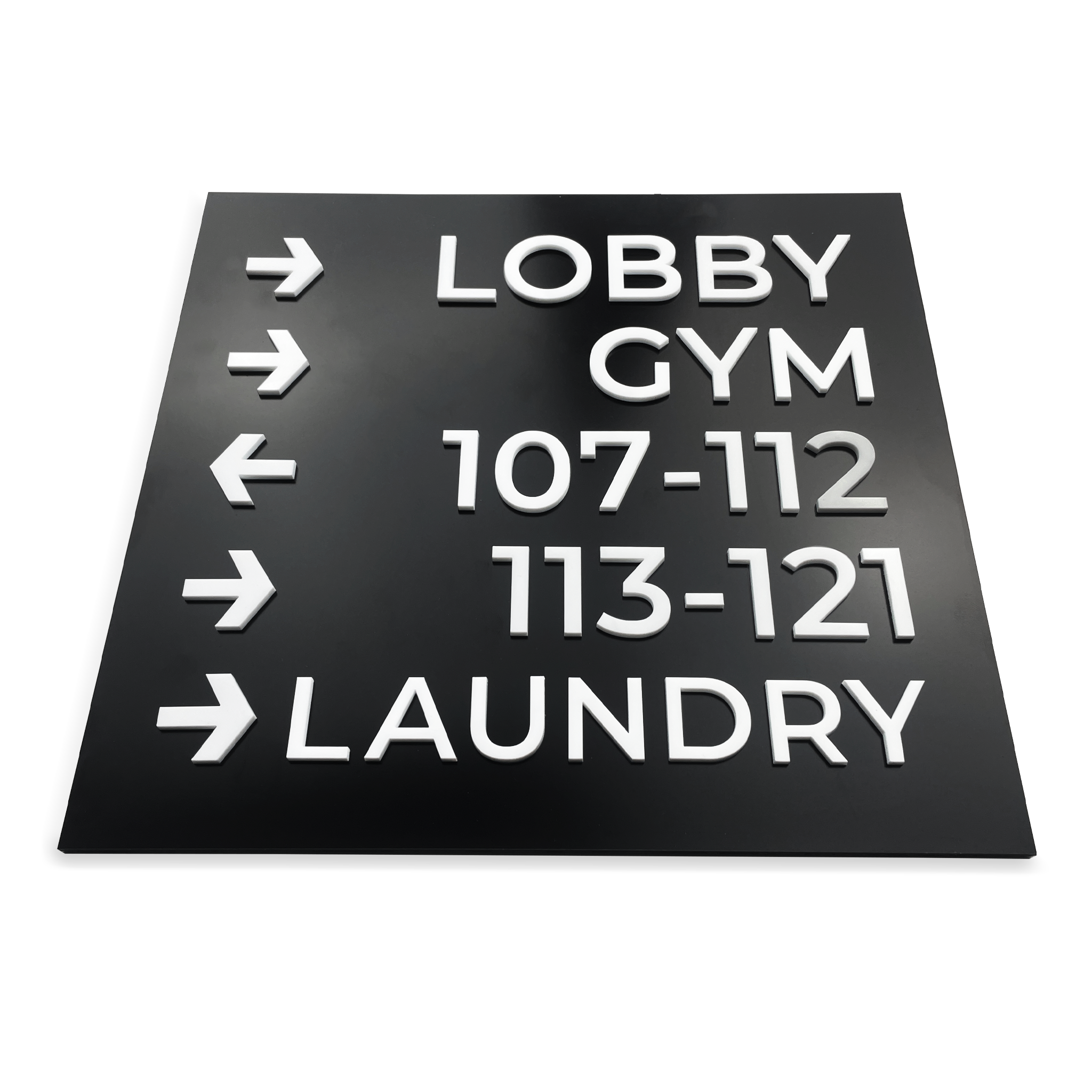 Wayfinding Sign:  Wall Plaque — "Modern" Design - ALUMADESIGNCO Door Signs - Custom Door Signs For Business & Office