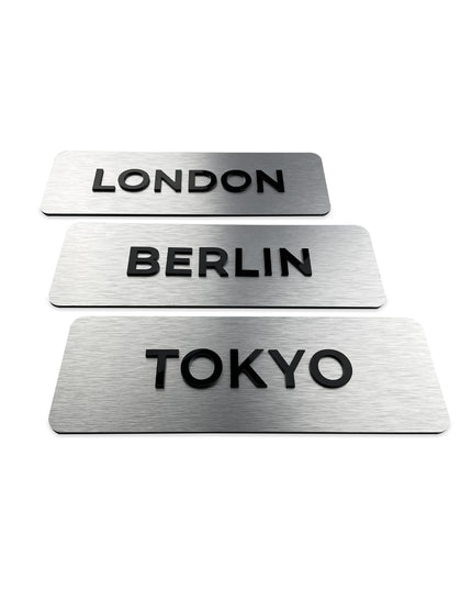 Brushed Silver Custom Time Zone Sign