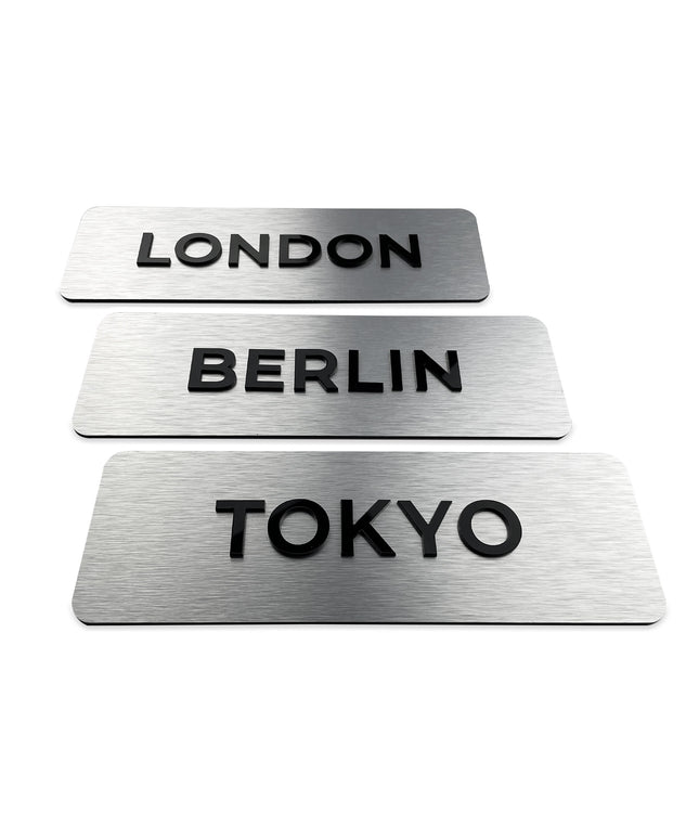 Brushed Silver Custom Time Zone Sign