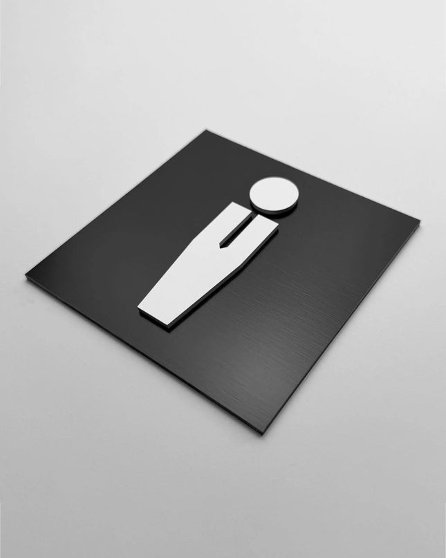 Man bathroom sign by ALUMADESIGNCO, modern men’s toilet door plaque for hotels, offices, restaurants, and public interior spaces