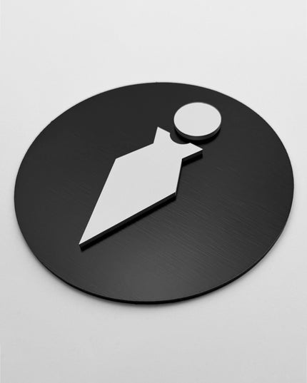 ALUMADESIGNCO ladies restroom door sign with minimalist design, stylish bathroom signage for offices, hospitality spaces, and commercial buildings