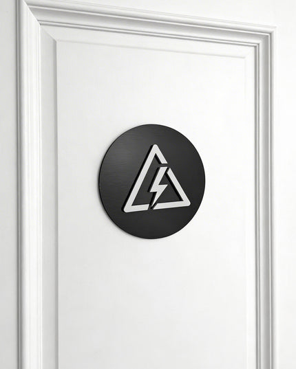Modern electrical room sign by ALUMADESIGNCO featuring clean professional style, door signage for maintenance rooms, offices, and commercial interiors