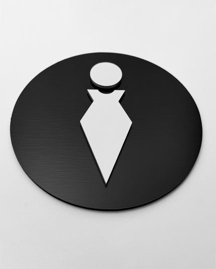 Ladies bathroom sign by ALUMADESIGNCO, elegant toilet door plaque for hotels, offices, restaurants, and public interior spaces