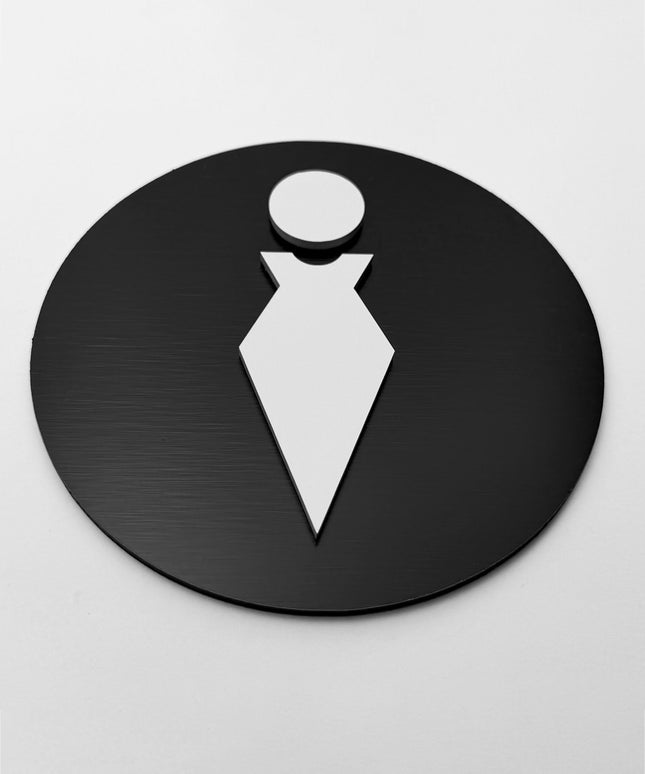 Ladies bathroom sign by ALUMADESIGNCO, elegant toilet door plaque for hotels, offices, restaurants, and public interior spaces