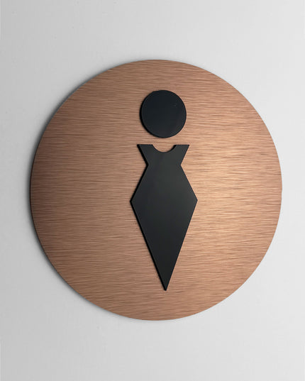 Premium ladies bathroom plaque by ALUMADESIGNCO, modern restroom door sign for hospitality interiors, restaurants, offices, and public spaces