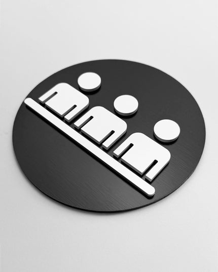 Meeting room door sign by ALUMADESIGNCO, stylish office door plaque for conference spaces, co-working offices, hotels, and modern interiors