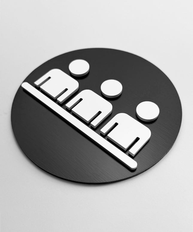 Meeting room door sign by ALUMADESIGNCO, stylish office door plaque for conference spaces, co-working offices, hotels, and modern interiors