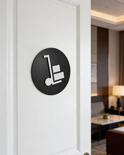 ALUMADESIGNCO warehouse door sign with minimalist design, premium signage for storage rooms, commercial buildings, and industrial interiors