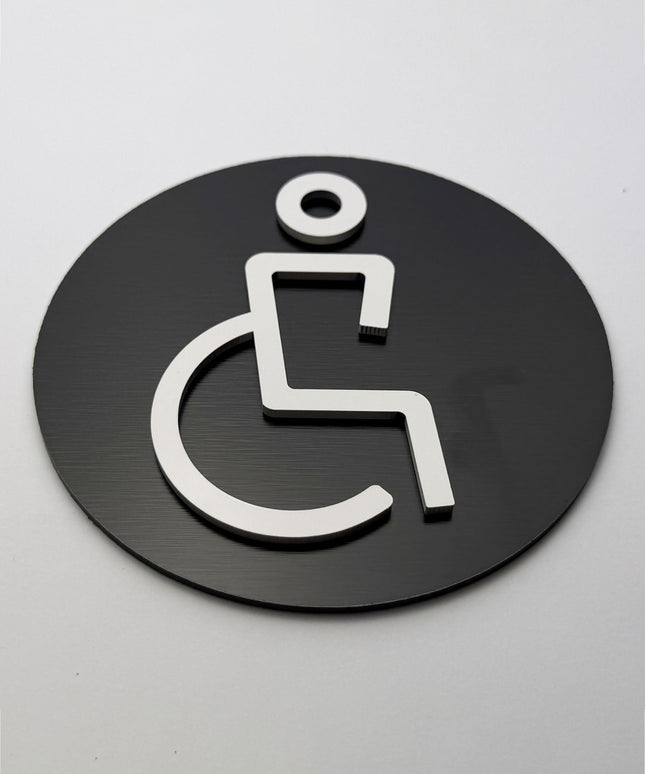 Handicap only sign by ALUMADESIGNCO, modern accessible door plaque for hotels, offices, cafés, and public interior spaces