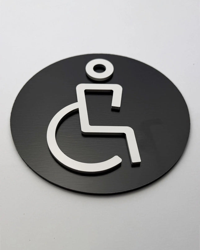 Handicap only sign by ALUMADESIGNCO, modern accessible door plaque for hotels, offices, cafés, and public interior spaces