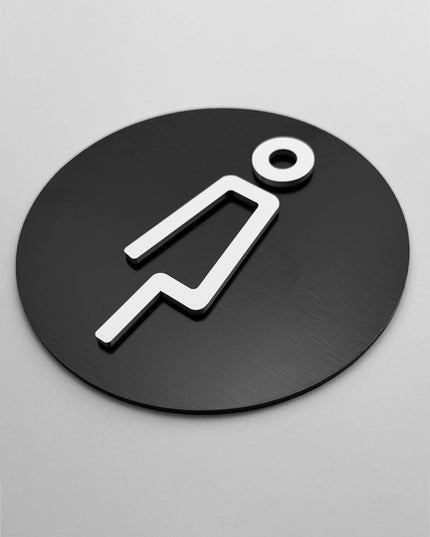 ALUMADESIGNCO women only door sign with minimalist design, stylish signage for restrooms, changing rooms, spas, and hospitality interiors
