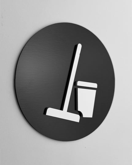 ALUMADESIGNCO hotel room cleaning sign with modern lettering, premium housekeeping door signage for hotels, resorts, apartments, and hospitality interiors