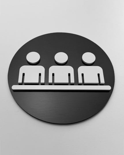 ALUMADESIGNCO conference room door sign with minimalist design, premium office signage for meeting spaces, studios, and commercial interiors