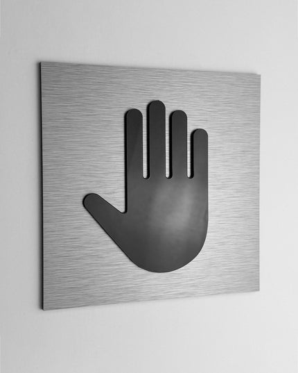 Premium employees only plaque by ALUMADESIGNCO, modern restricted access sign for hospitality interiors, offices, and public buildings