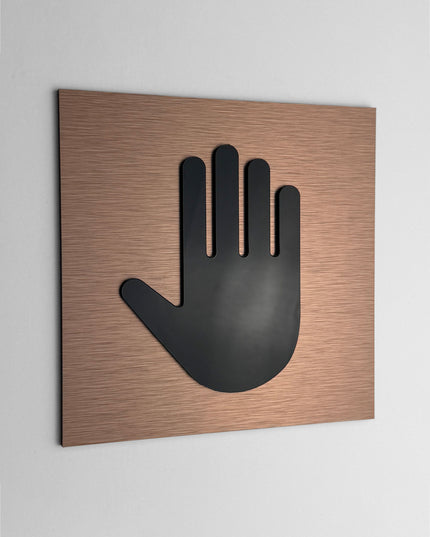 ALUMADESIGNCO employees only door sign with minimalist modern style, staff only signage for offices, hotels, warehouses, and contemporary interiors
