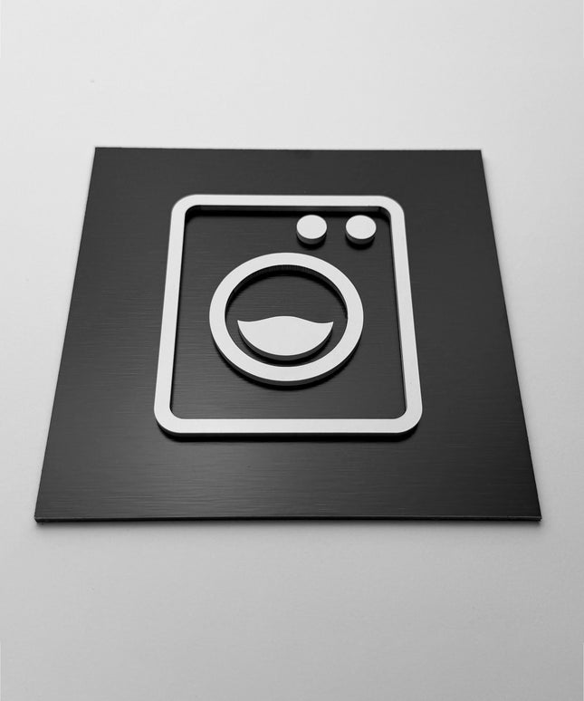 Laundry room sign by ALUMADESIGNCO, stylish wall plaque for utility spaces, apartment buildings, hotels, and modern interior design