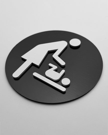 ALUMADESIGNCO mother and baby room sign with minimalist design, premium restroom signage for family facilities, offices, and commercial interiors
