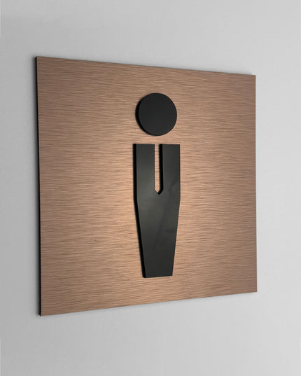 Premium man bathroom plaque by ALUMADESIGNCO, modern restroom door sign for hospitality interiors, restaurants, offices, and public spaces