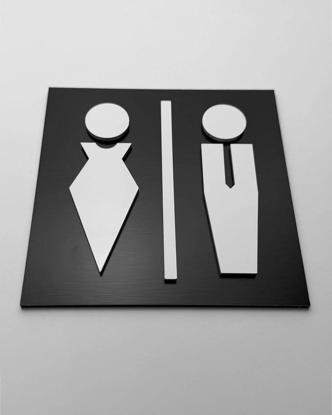 Men and women bathroom sign by ALUMADESIGNCO, modern restroom door plaque for hotels, offices, restaurants, and public interior spaces