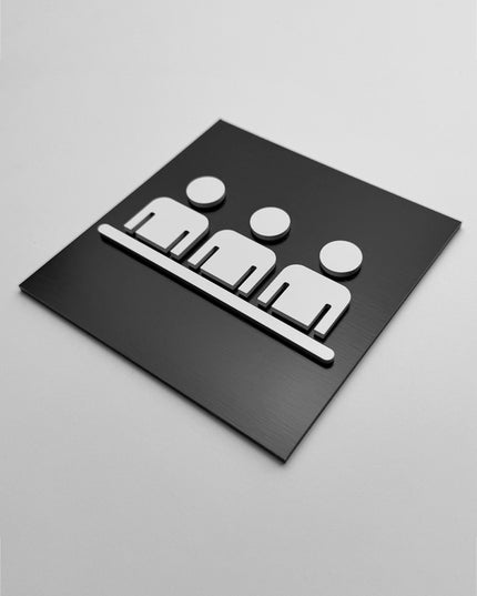 ALUMADESIGNCO conference room sign with minimalist design, premium office signage for meeting spaces, studios, and commercial interiors