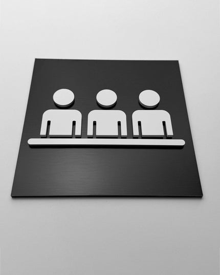 Meeting room sign by ALUMADESIGNCO, stylish office door plaque for conference spaces, co-working offices, hotels, and modern interiors