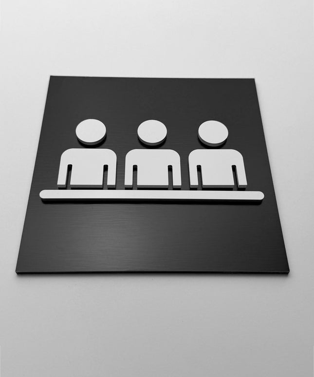 Meeting room sign by ALUMADESIGNCO, stylish office door plaque for conference spaces, co-working offices, hotels, and modern interiors