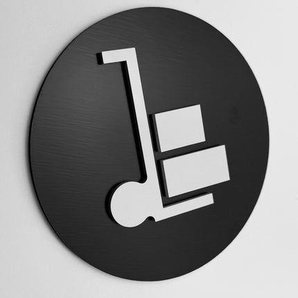 ALUMADESIGNCO warehouse sign with modern lettering, premium door signage for warehouses, storage rooms, offices, and commercial interiors