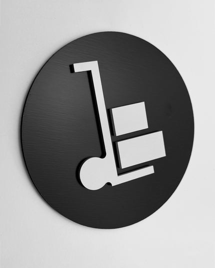 ALUMADESIGNCO warehouse sign with modern lettering, premium door signage for warehouses, storage rooms, offices, and commercial interiors