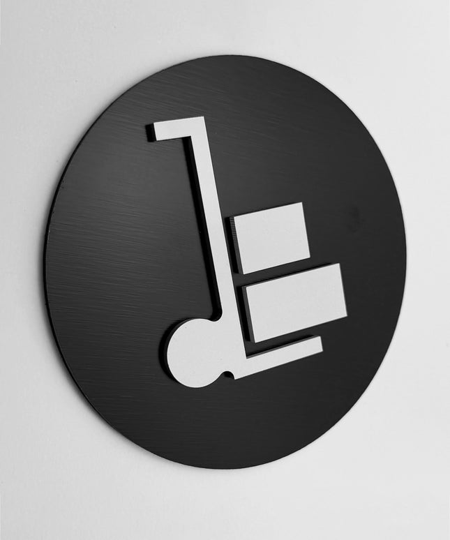 ALUMADESIGNCO warehouse sign with modern lettering, premium door signage for warehouses, storage rooms, offices, and commercial interiors