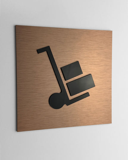 Warehouse sign by ALUMADESIGNCO, stylish wall plaque for storage areas, logistics facilities, offices, and modern industrial spaces