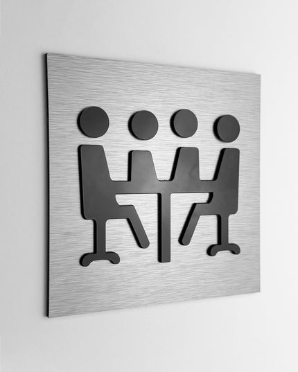 Modern conference room sign by ALUMADESIGNCO featuring clean professional style, elegant door signage for offices, boardrooms, and hospitality interiors