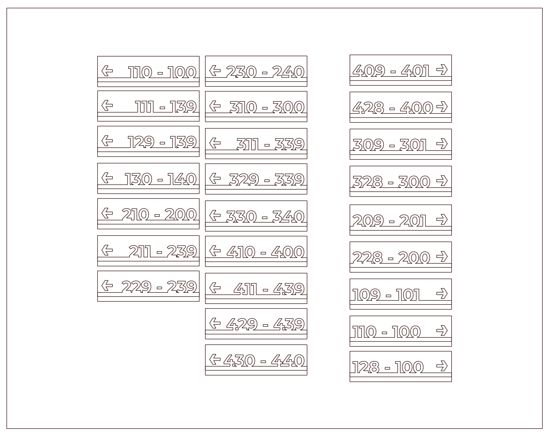 CUSTOM ORDER 25 WAYFINDING SIGNS