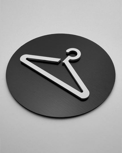 ALUMADESIGNCO changing room door sign with minimalist design, premium fitting room signage for retail stores, studios, and commercial interiors