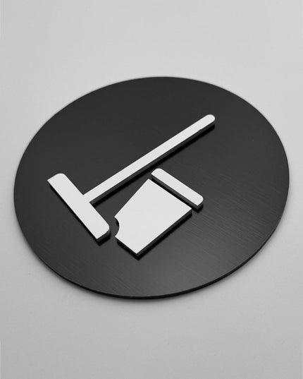 ALUMADESIGNCO housekeeping door sign with minimalist design, premium hotel room cleaning signage for hospitality spaces and commercial interiors