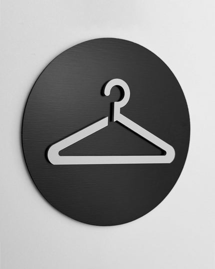 ALUMADESIGNCO fitting room sign with modern lettering, premium changing room door signage for boutiques, retail stores, hotels, and contemporary interiors