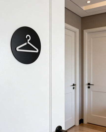 Premium fitting room plaque by ALUMADESIGNCO, modern changing room sign for boutiques, fashion stores, hospitality spaces, and interior wayfinding